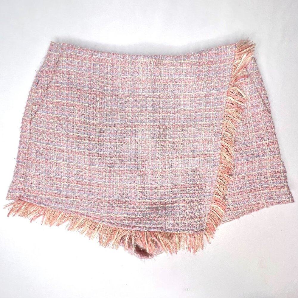 Forever 21 Pink Boucle Faux Wrap Skort Medium